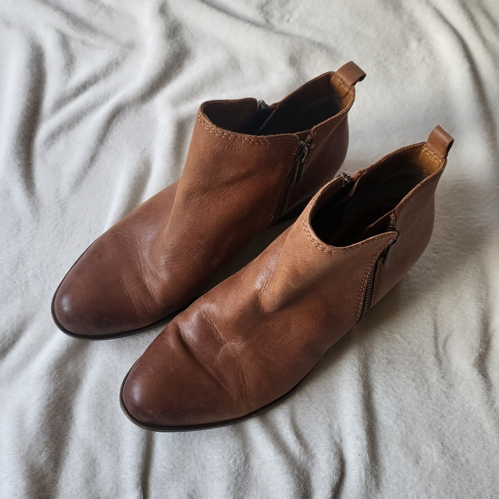 Lucky Brand Basel leather ankle boots in Toffee brown size 8